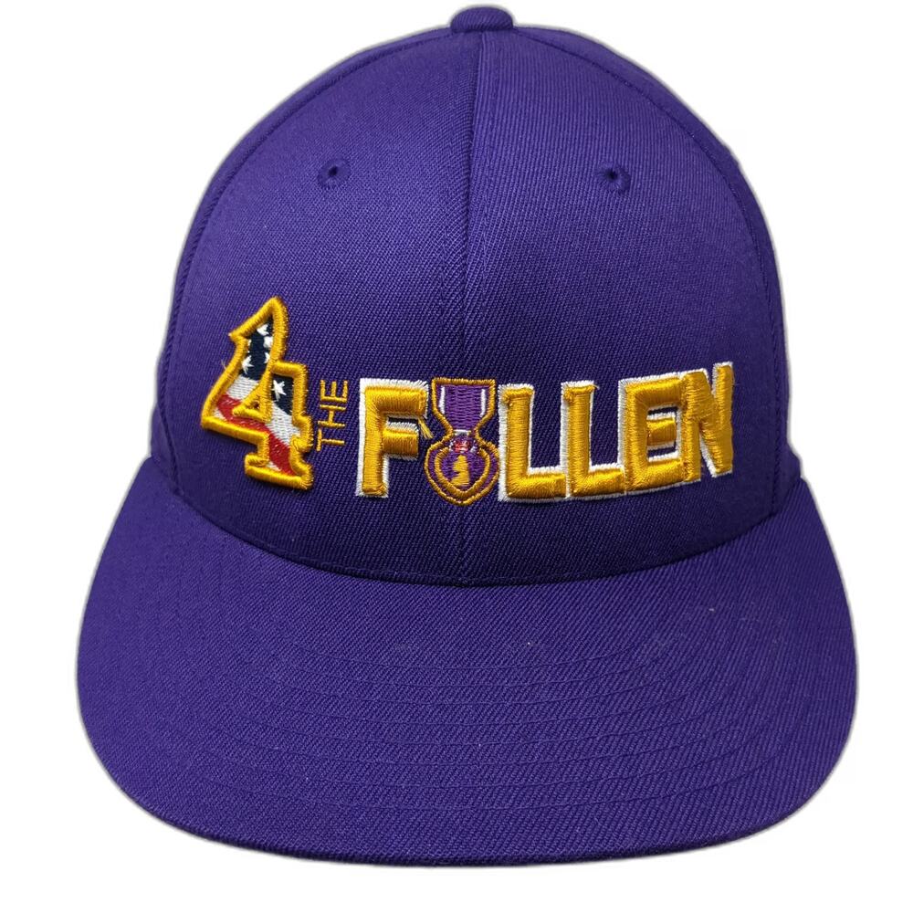 Cap America Baseball Cap Purple XL 4 The Fallen Purple Heart Flexfit Hat